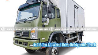Camión refrigerado 4x4 de 6 toneladas con tracción total y unidad de refrigeración no independiente