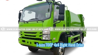 Camión de basura compactador con volante a la derecha I-suzu 700P 4x4
