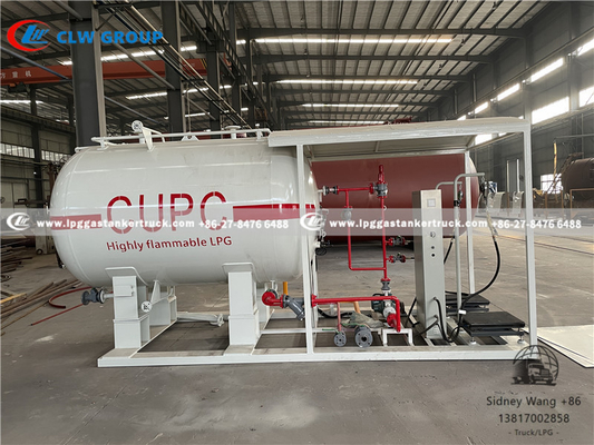 5000 Liters 2.5 Tons LPG Skid Station With Cylinder Filling Scales