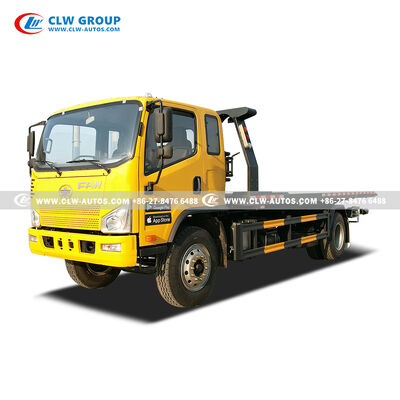 FAW 160HP Wrecker Tow Truck with Yuchai Diesel Engine and One-to-One Recovery System for Roadside Assistance