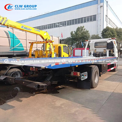 Isuzu FTR 4x2 Flatbed Wrecker with 8-Ton Recovery Capacity, 7.2m Deck, and 205HP Diesel Engine for Towing Companies